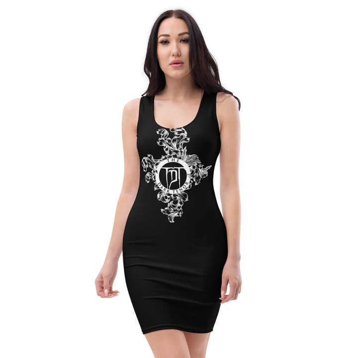 Schlauchkleid - Florales Wappen, Weiss