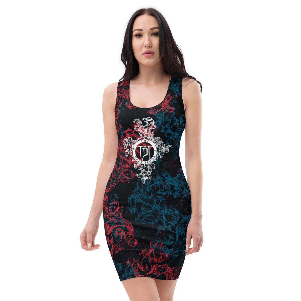 Schlauchkleid - Floral, florales Wappen