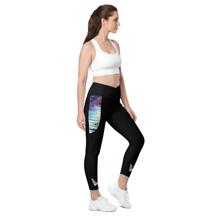 V-Waist Leggings with Pockets - Toxic Rain, Madame Butterfly, Butterfly