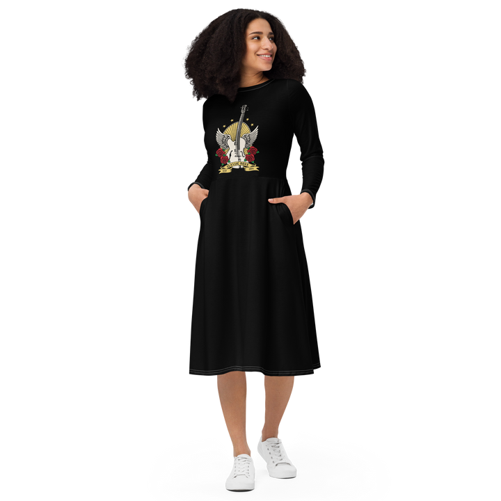 Long Sleeve Midi Dress - Guitar & Cello RoXX