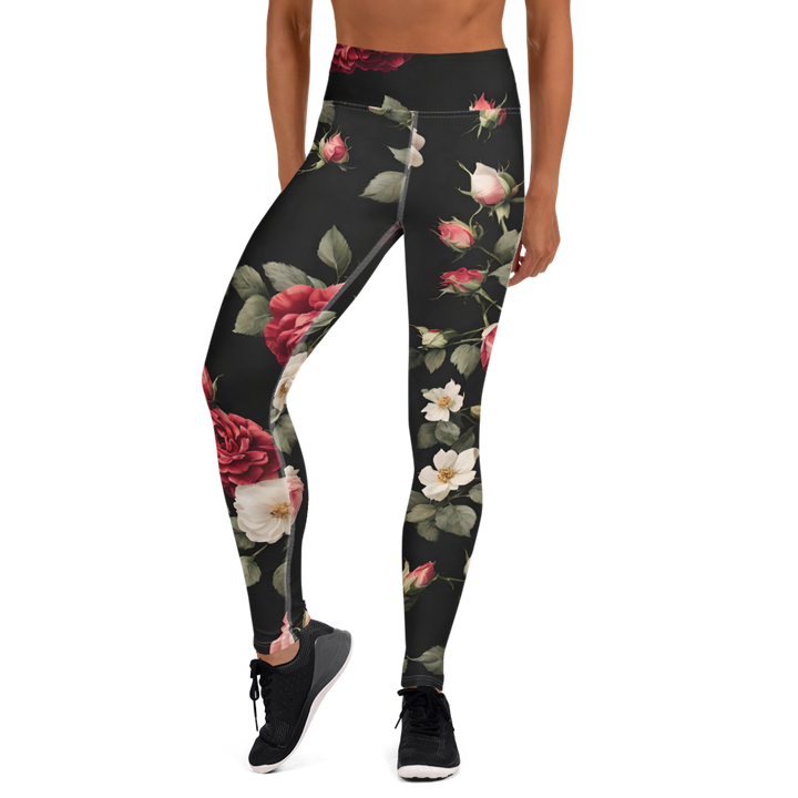 Leggings - Vintage Roses, schwarz