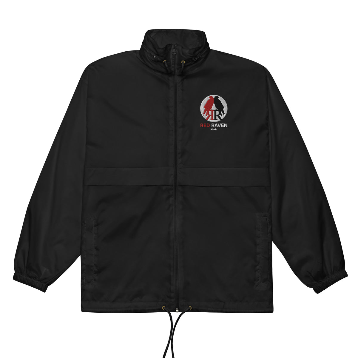 Unisex vindjakke - Red Raven, rød hvid