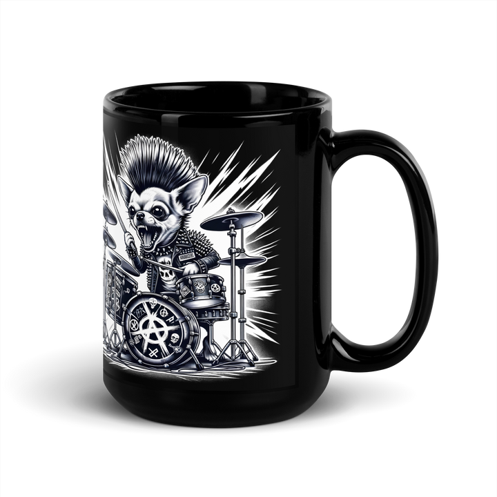 Schwarze glänzende Tasse - Gizmo RoXX Drums