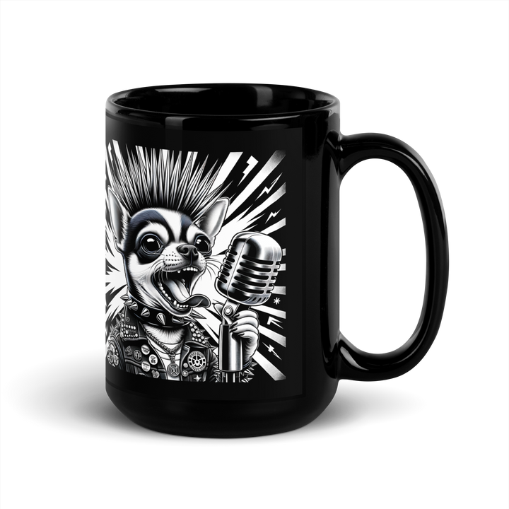 Schwarze glänzende Tasse - Gizmo RoXX Sings
