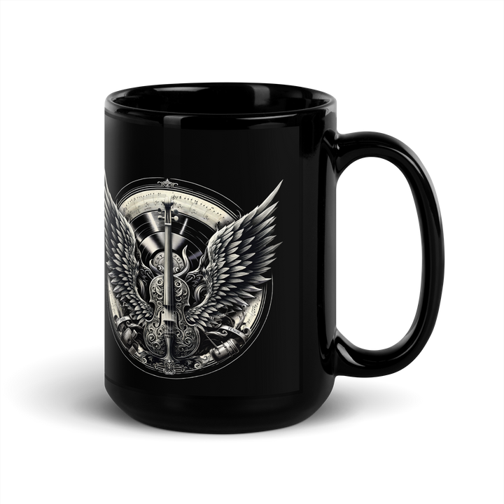 Sort blank krus - Cello & Wings crest