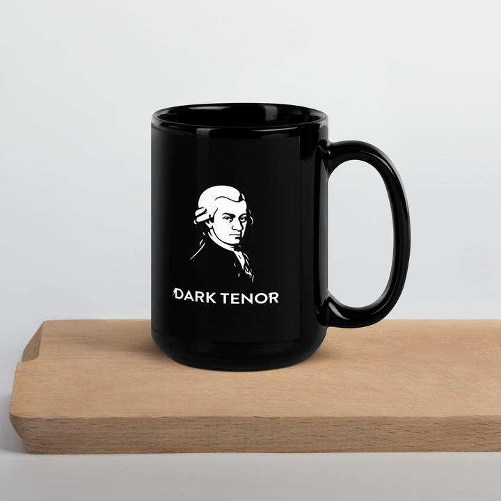 Schwarze glänzende Tasse: Mozart