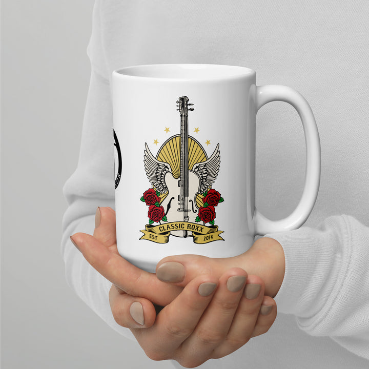 White glossy mug - Guitar & Cello RoXX