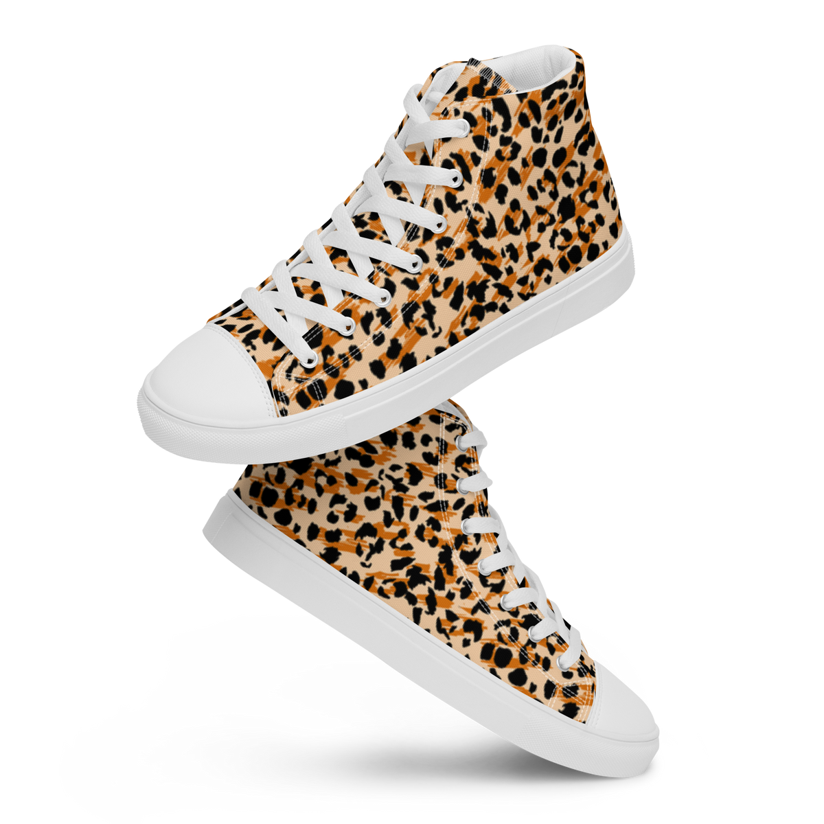 High-top canvas sko til kvinder - leopard