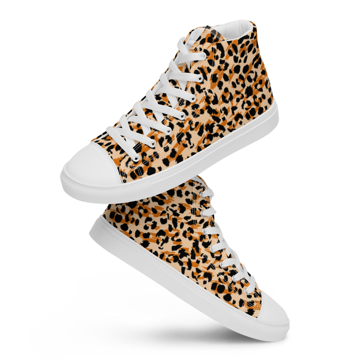 High-Top Leinenschuhe für Damen - Leopard