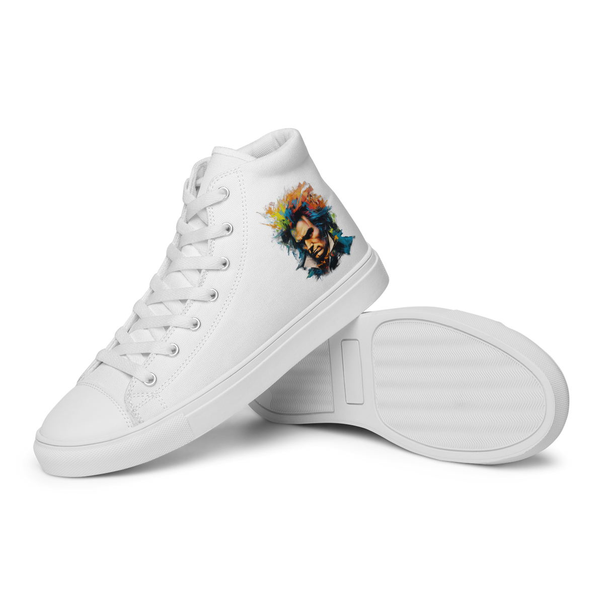 High-Top Schuhe Damen - Ode an die Freude, Beethoven, Weiss