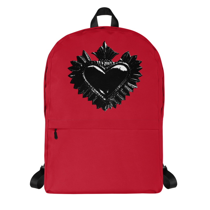 Rucksack - Darker Hearts, Black Heart, rot