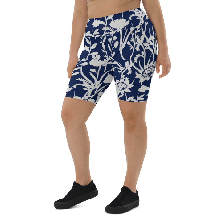 Cykelshorts kvinder - blå blomst
