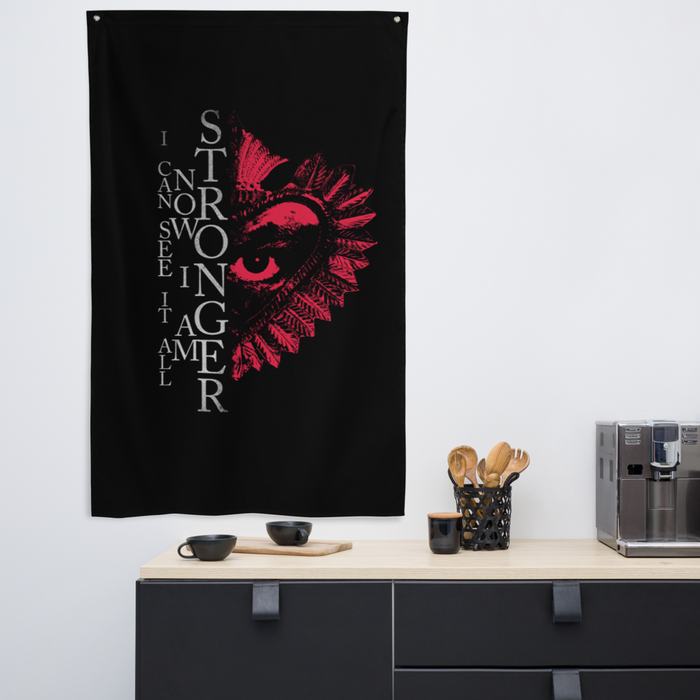 Flagge - Now I Am Stronger, Darker Hearts, schwarz