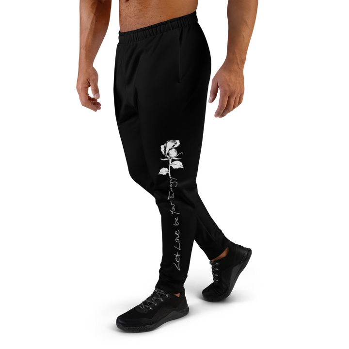 Herre joggingbukser - Let Love Be Your Energy, hvid rose