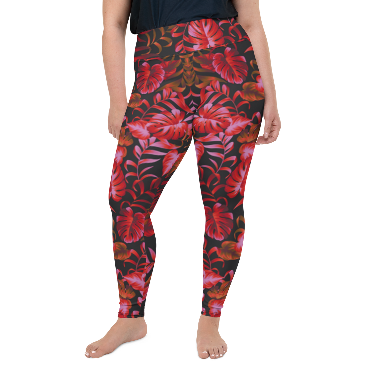 Plus Size Leggings - Leaves of the Night