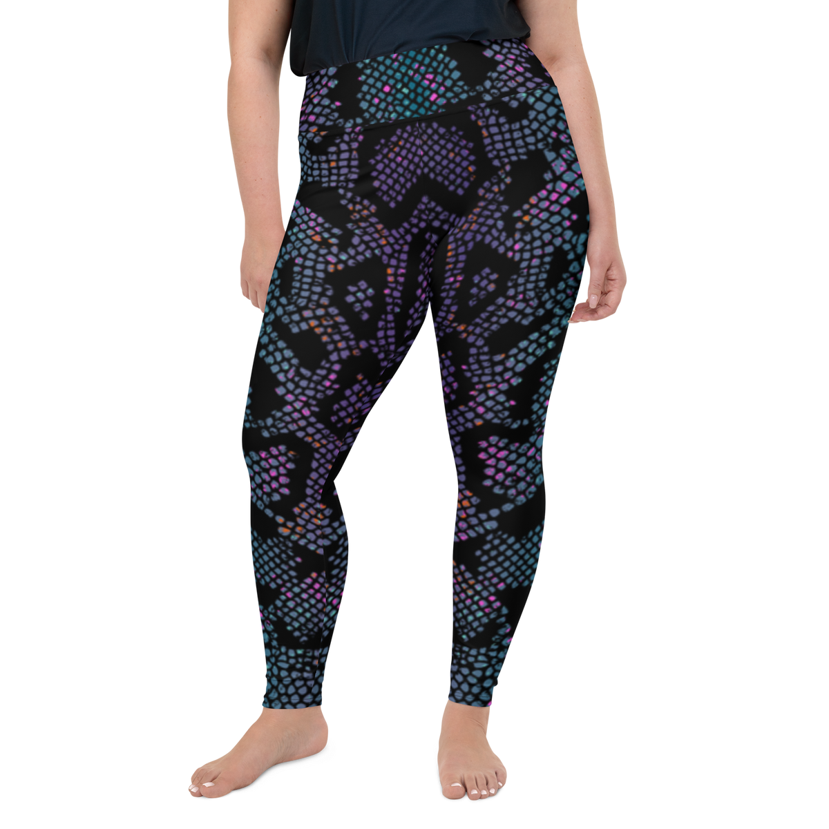 Plus Size Leggings - Purple Snake