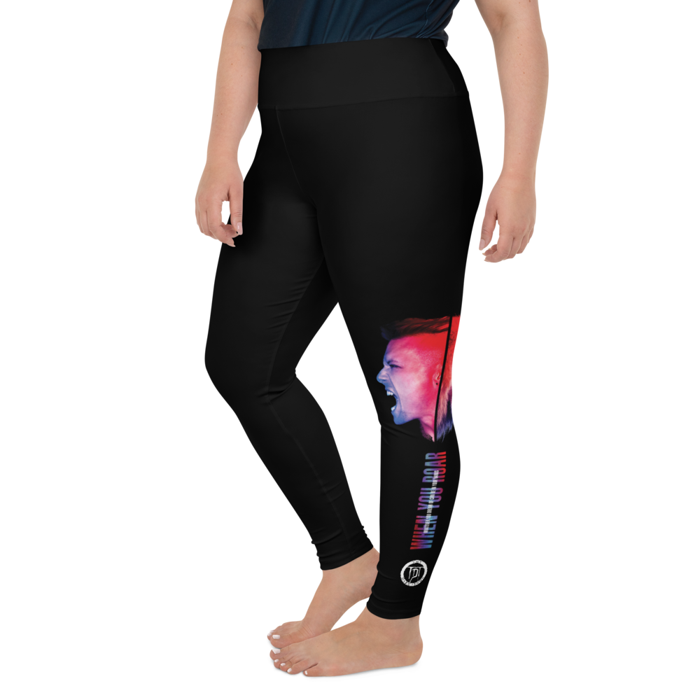 Leggings in Übergröße - When You Roar, Schwarz