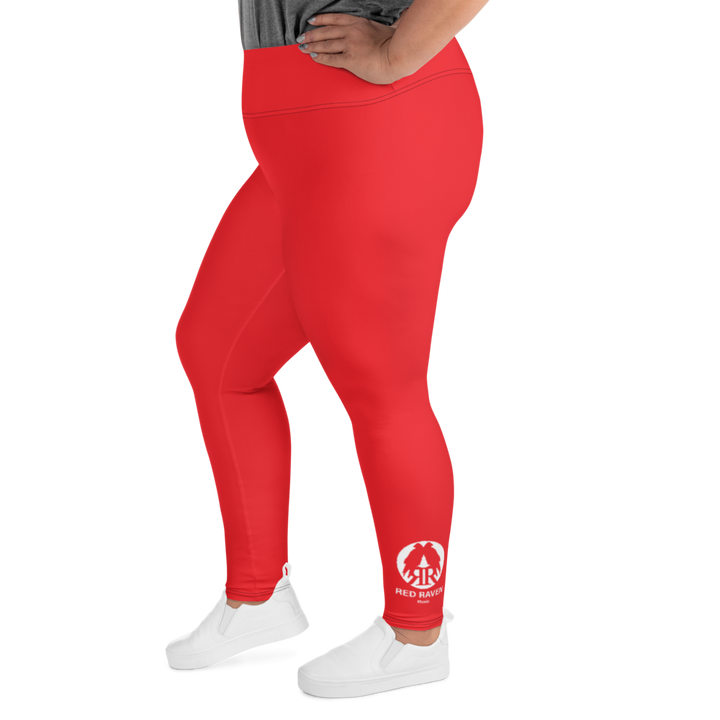 Leggings in Übergröße - Red Raven Music Logo, rot, weiss