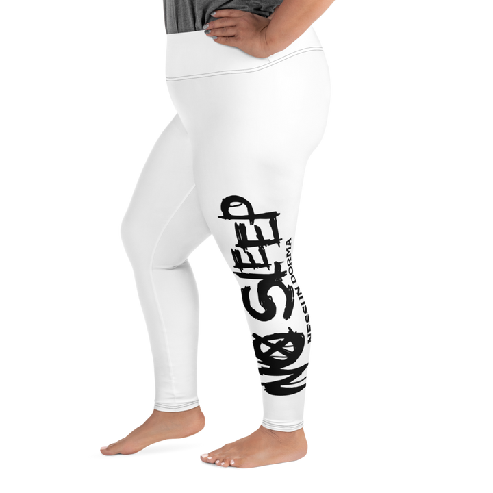 Plus size leggings - No Sleep (Nessun Dorma), white