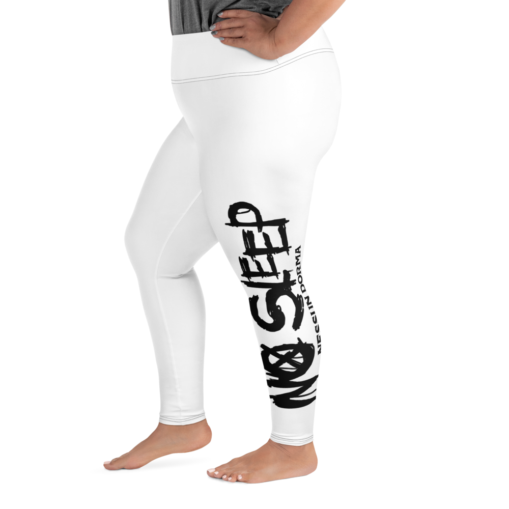 Leggings in Übergröße - No Sleep (Nessun Dorma), weiss