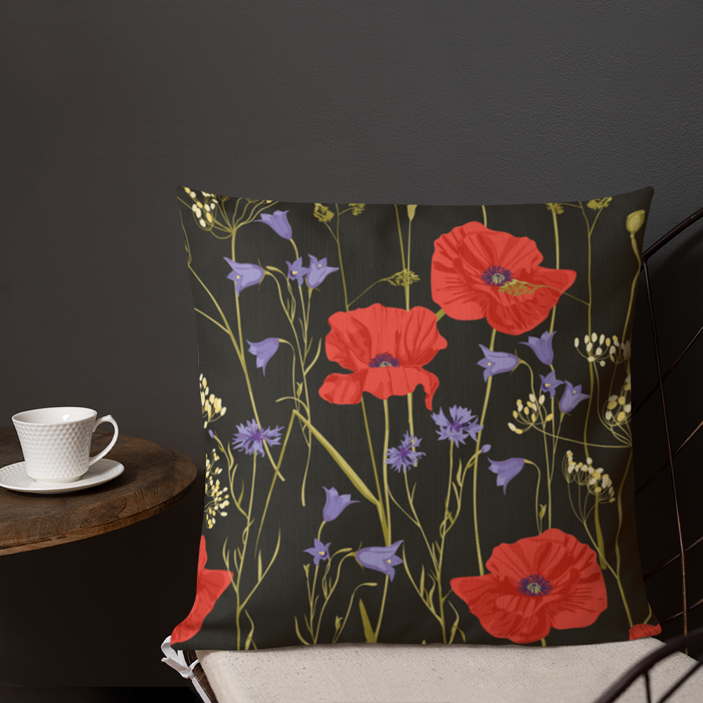 Premium-Kissen - Mohnblumen