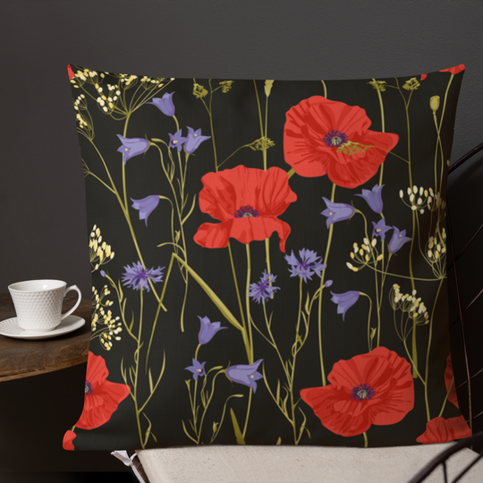 Premium-Kissen - Mohnblumen