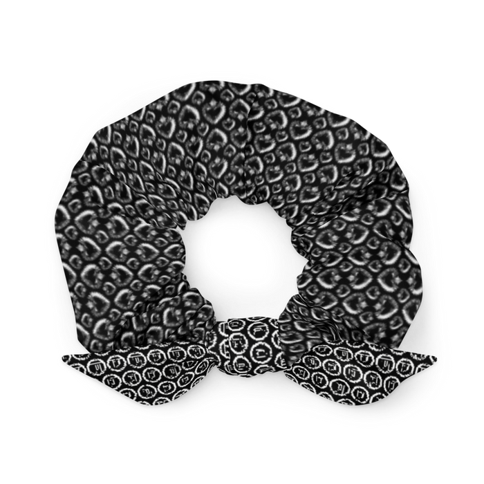 Scrunchie - Darker Hearts, White Heart, schwarz