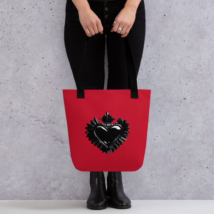 Tasche - Darker Hearts, Black Heart, rot