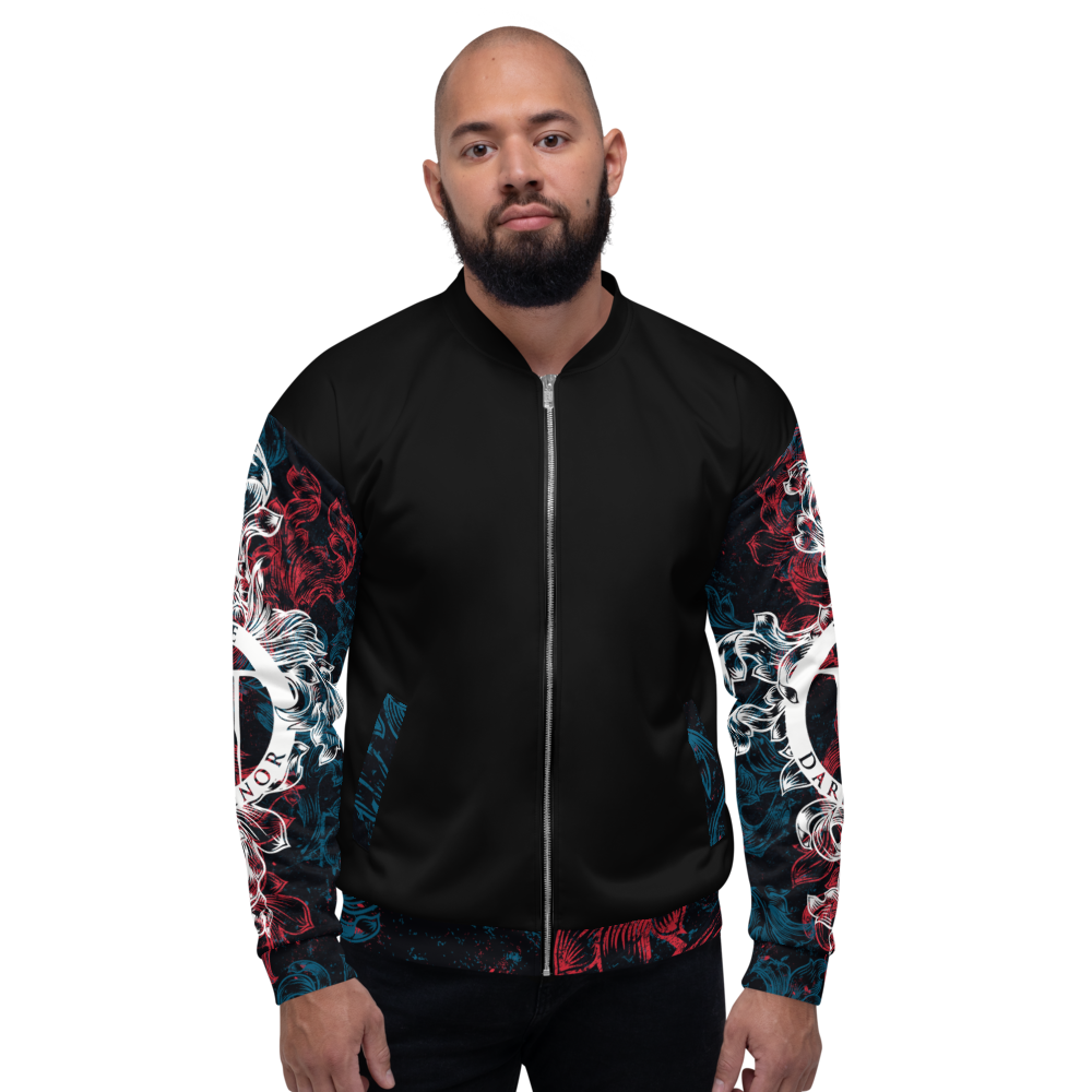 Bomberjacke Herren Wappen, Floral – The Dark Tenor