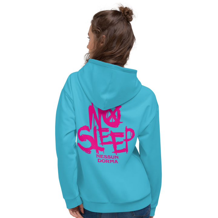 Hoodie Damen - No Sleep (Nessun Dorma), Blue Sky Pink