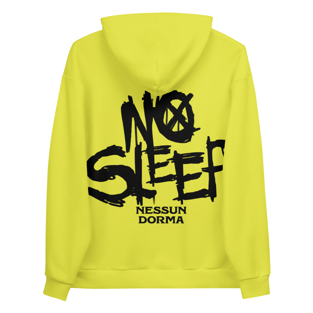 Unisex hættetrøje - No Sleep (Nessun Dorma), gul sort