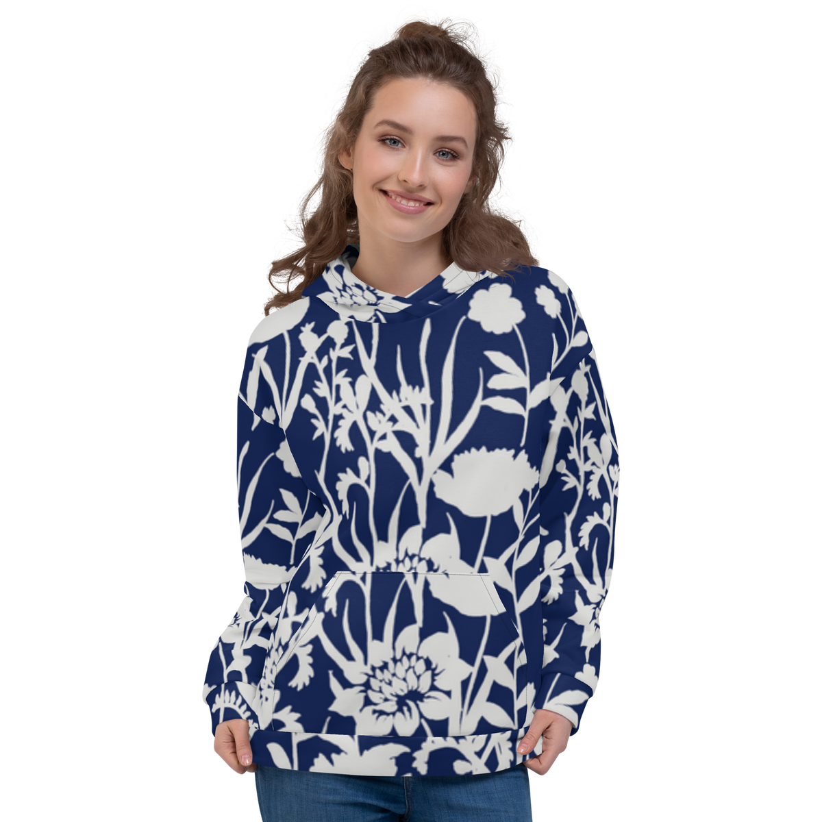 Hoodie Damen - Blaue Blume