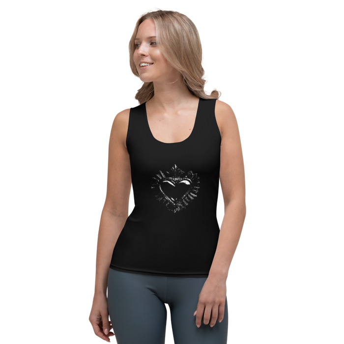 Premium Tank-Top - Darker Hearts, Black Heart, Black on Black