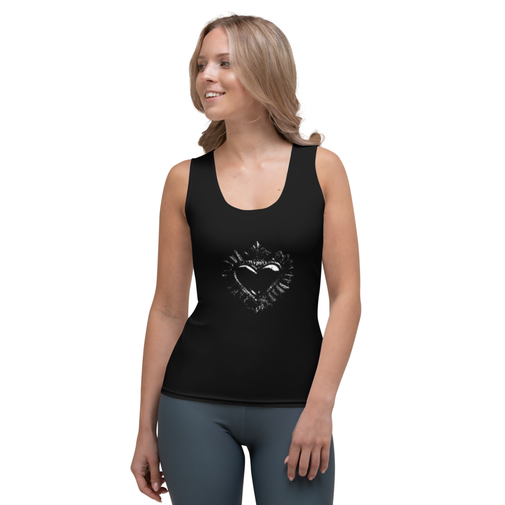 Premium tanktop - Darker Hearts, Black Heart, Black on Black