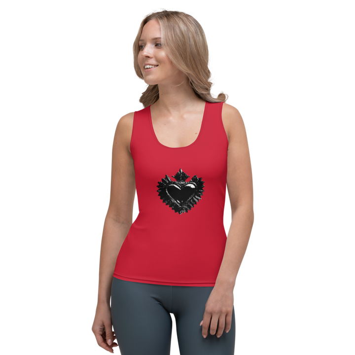 Premium Tank-Top - Darker Hearts, Black Heart, rot