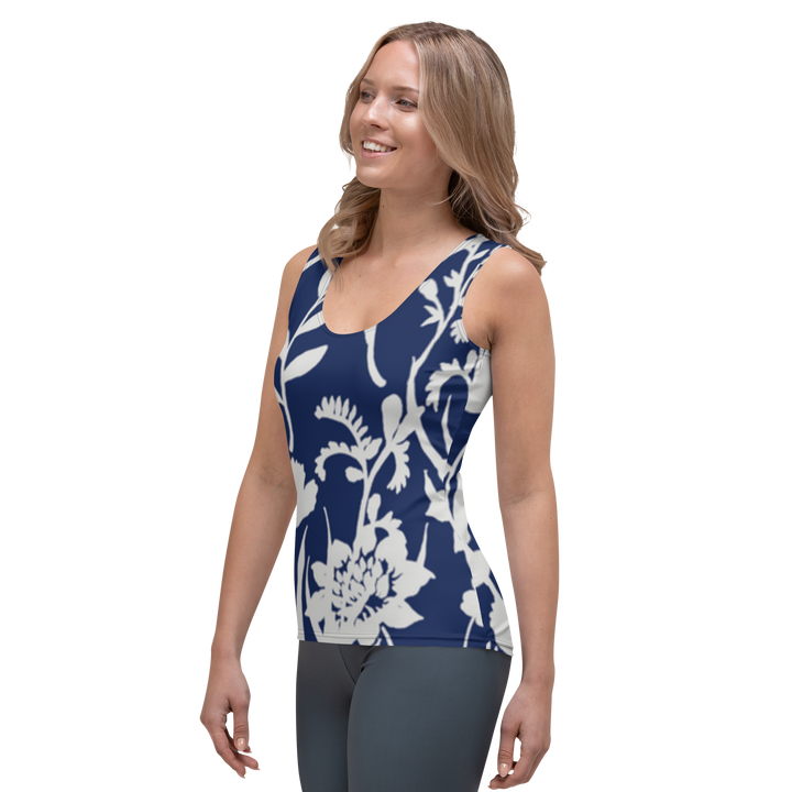 Premium tanktop kvinder - blå blomst