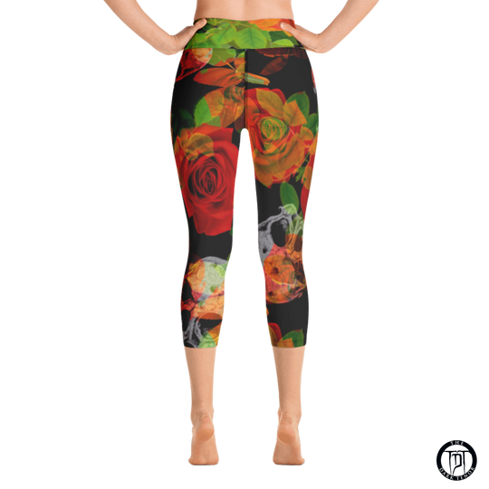 Capri leggings - Flowers and the Skull
