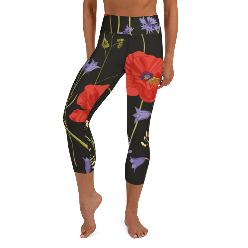Capri-Leggings - Mohnblumen