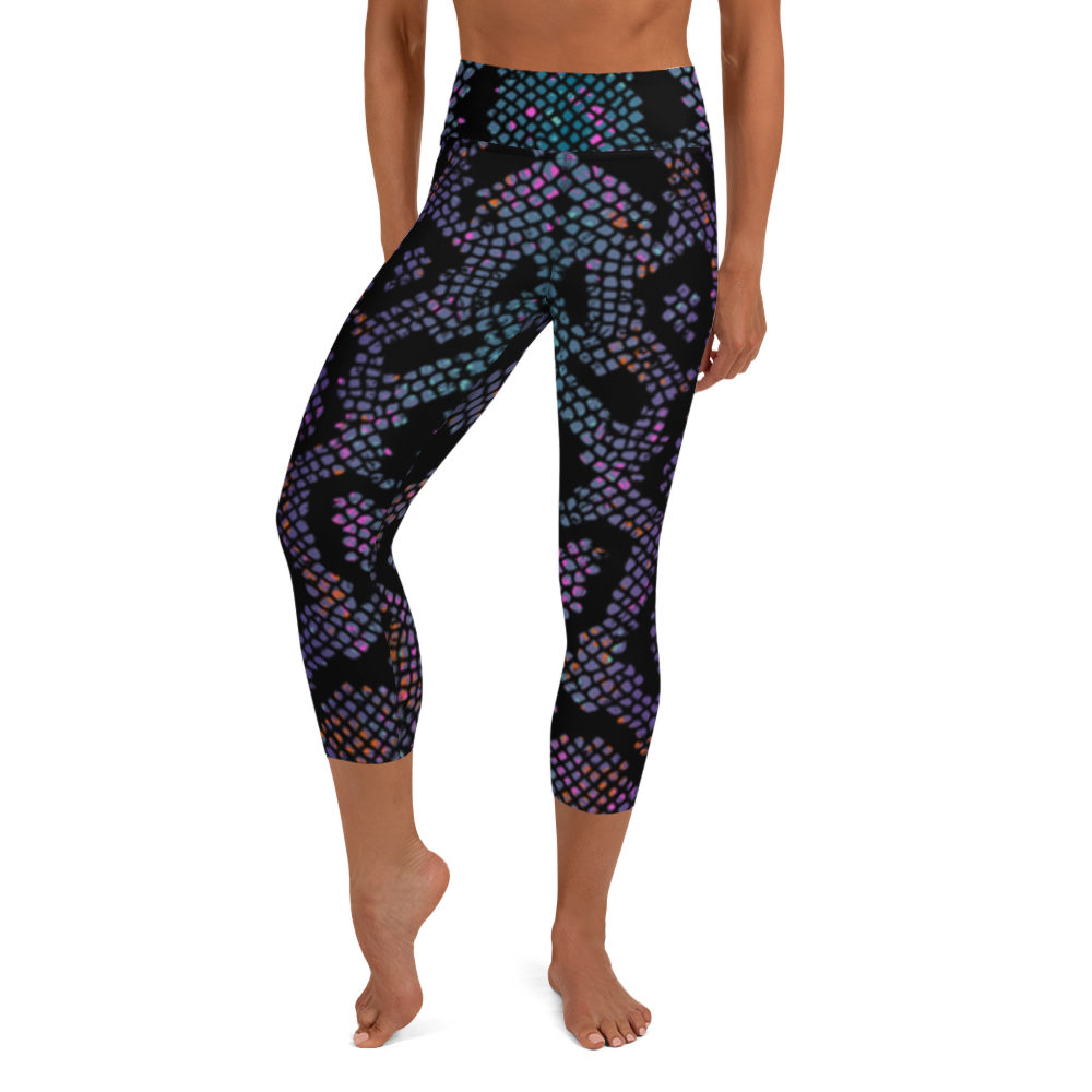 Capri-Leggings - Purple Snake