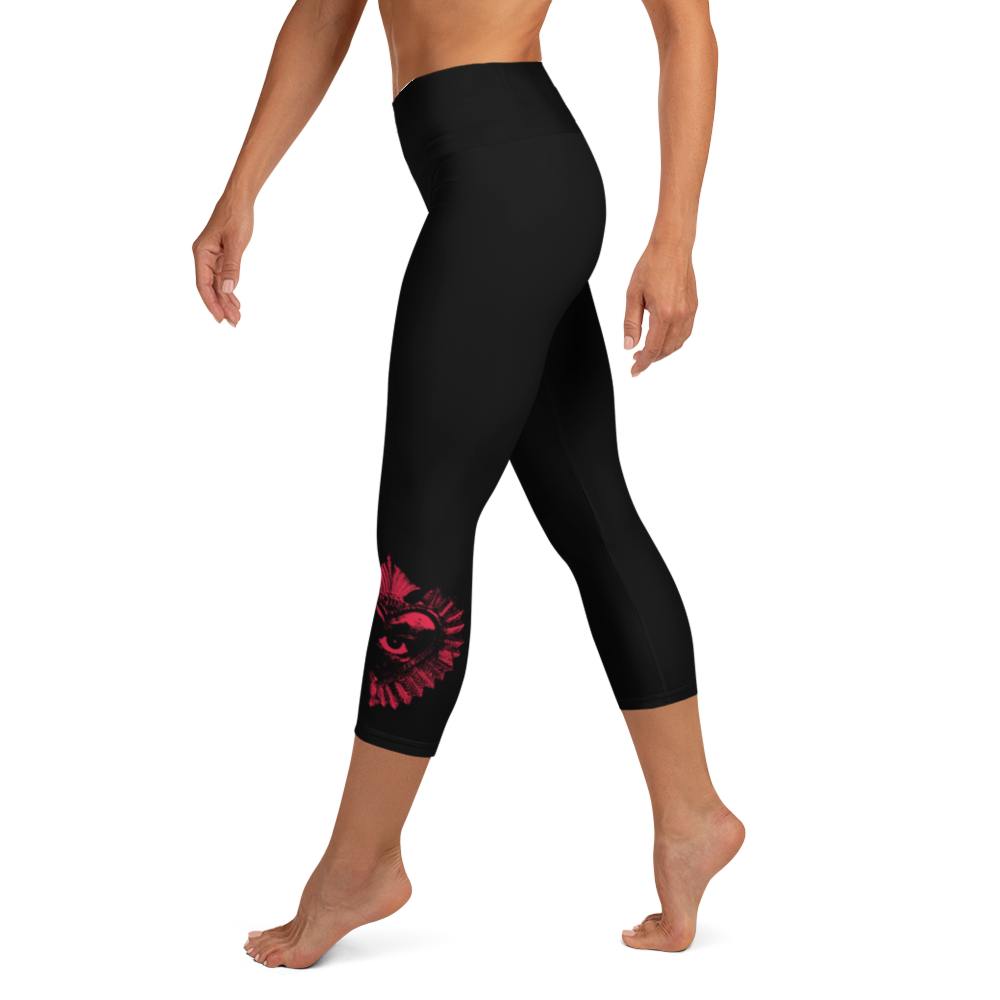 Capri leggings - Now I Am Stronger, Darker Hearts, black