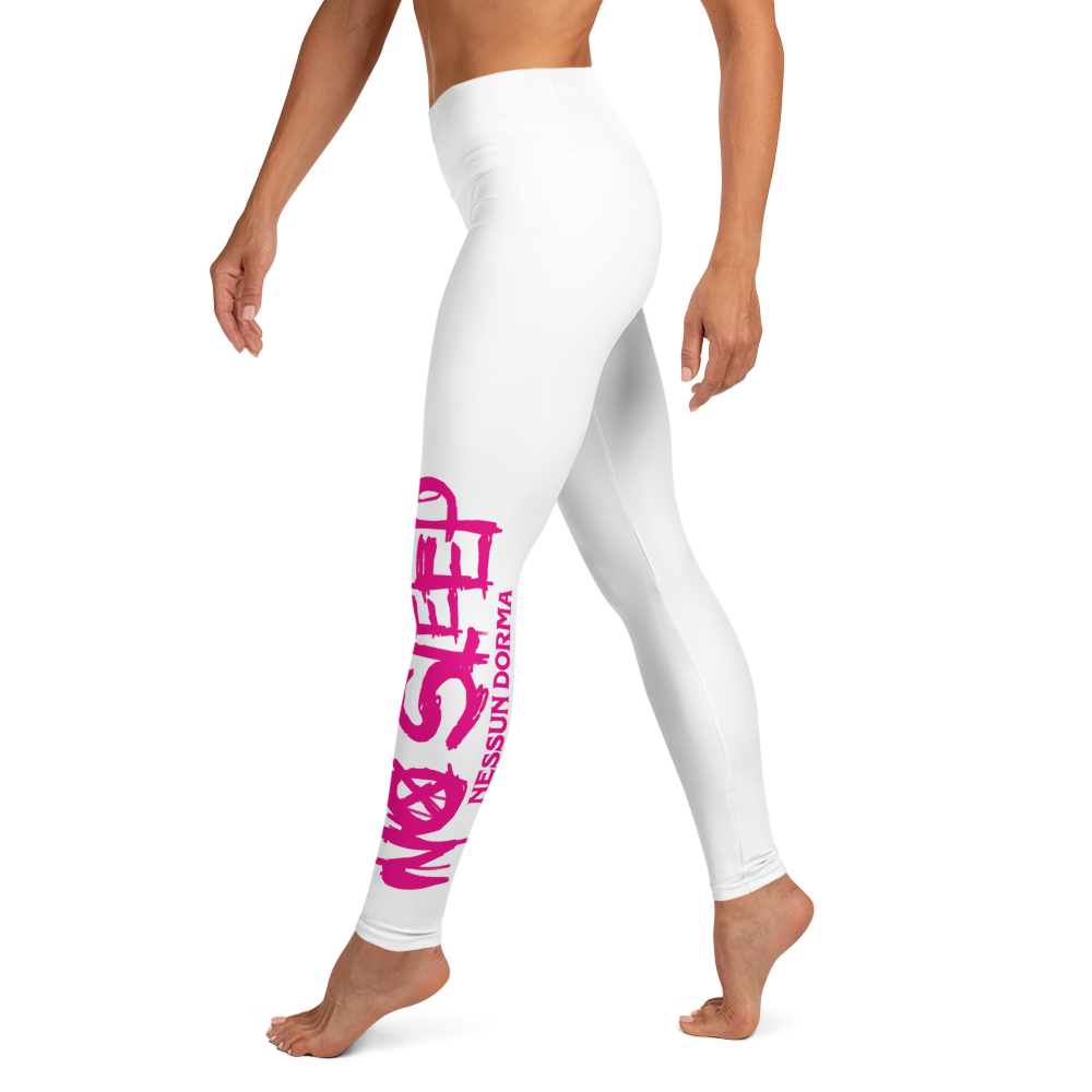 Leggings - No Sleep (Nessun Dorma), Hvid Pink