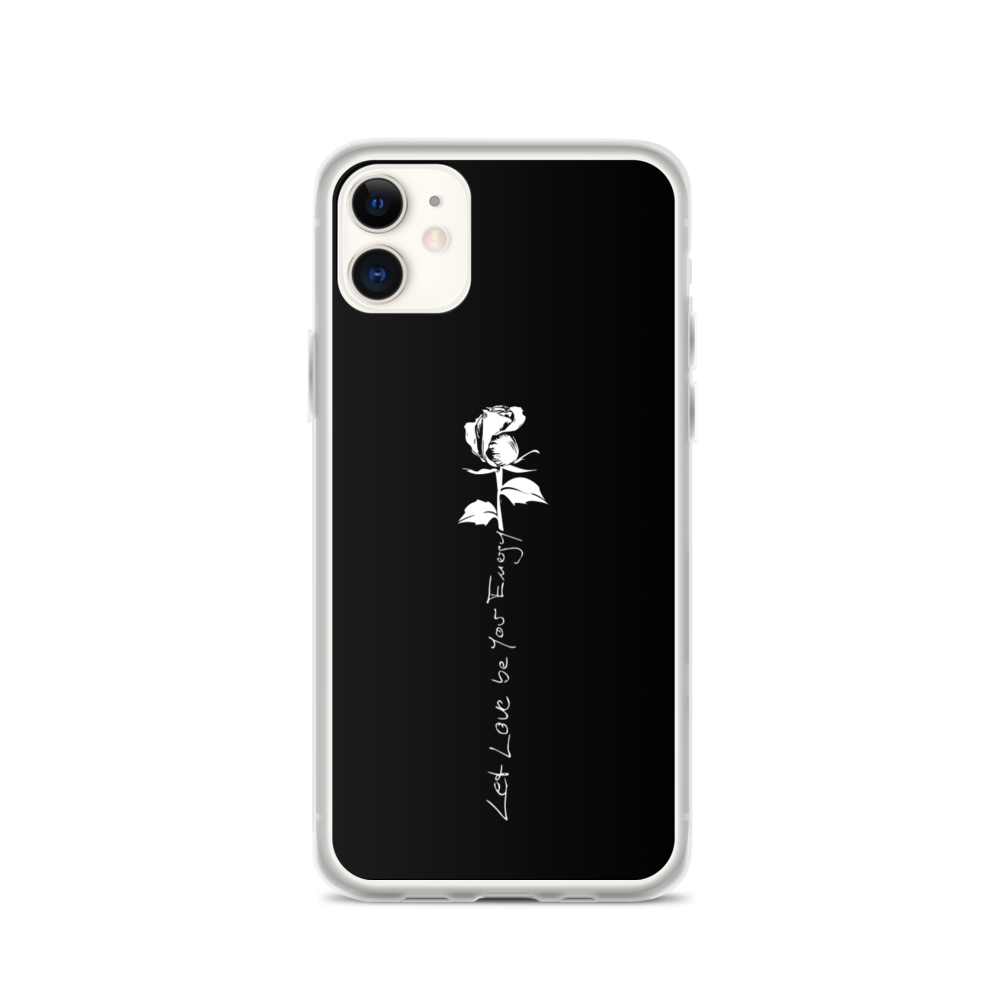 Apple iPhone Handyhülle - Let Love Be Your Energy, weisse Rose
