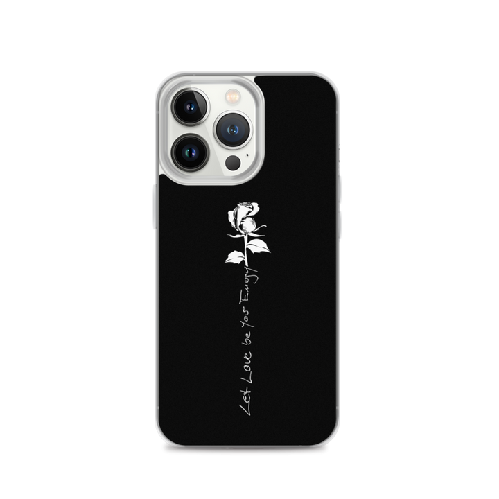 Apple iPhone Handyhülle - Let Love Be Your Energy, weisse Rose