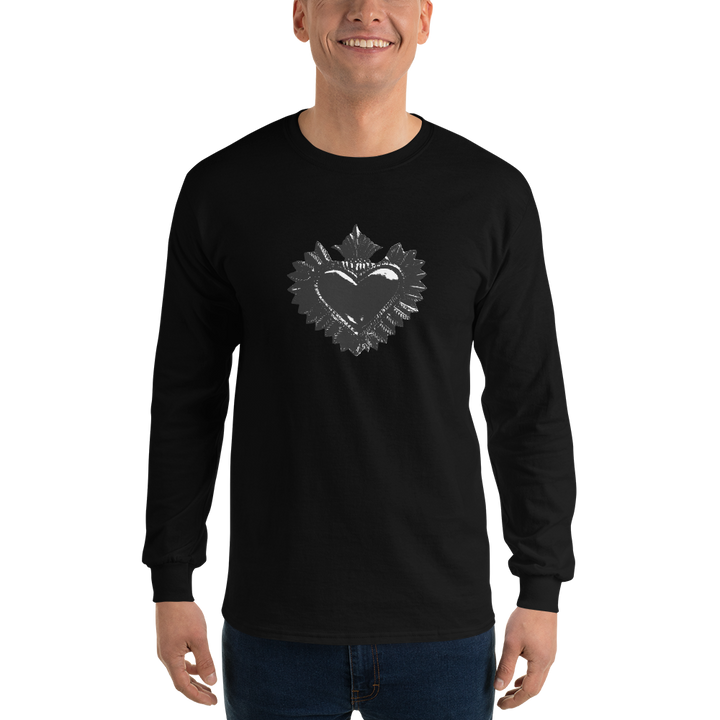 Langarmshirt Herren - Darker Hearts, Black Heart, Black on Black