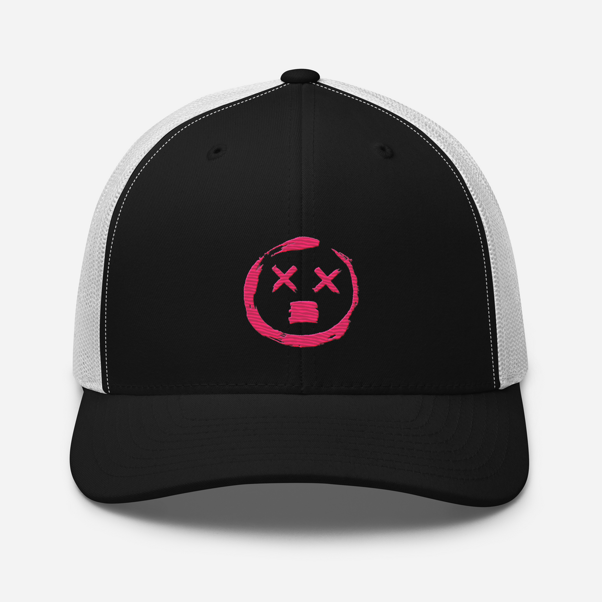 Trucker-Cap - Bestickt, Eyes XX, No Sleep (Nessun Dorma), black white pink