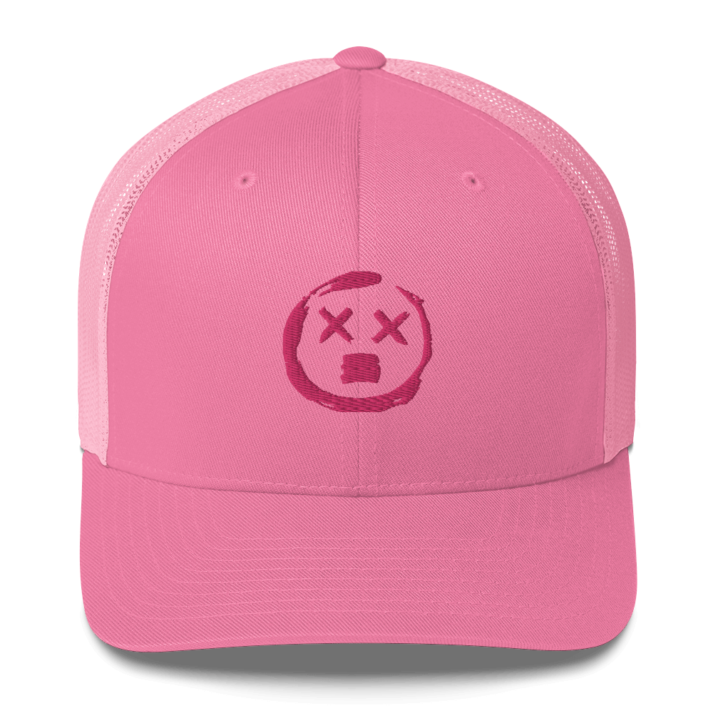 Truckerkasket - broderet, Eyes XX, No Sleep (Nessun Dorma), pink pink