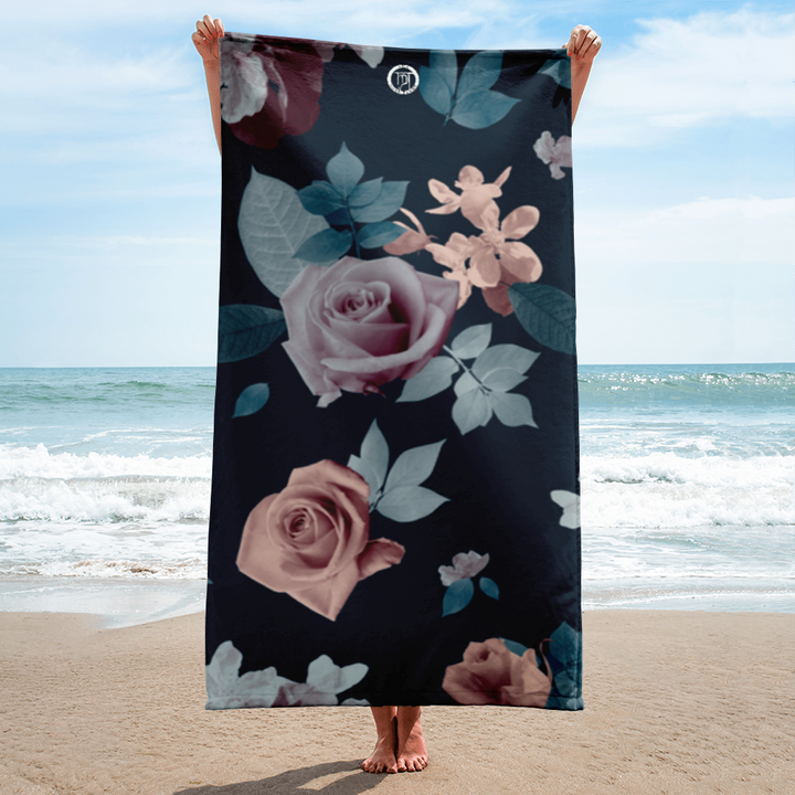 Stort badehåndklæde - Vintage Roses