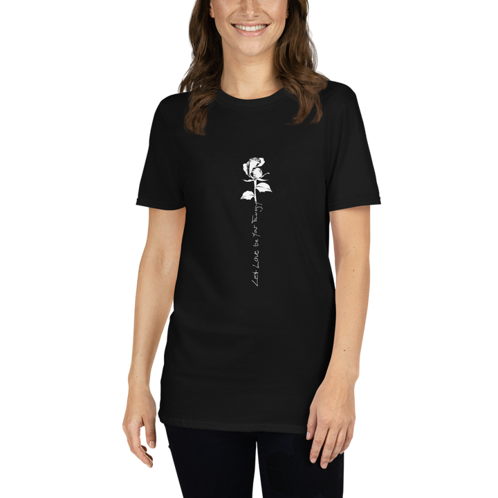 T-Shirt Damen - Let Love Be Your Energy, weisse Rose