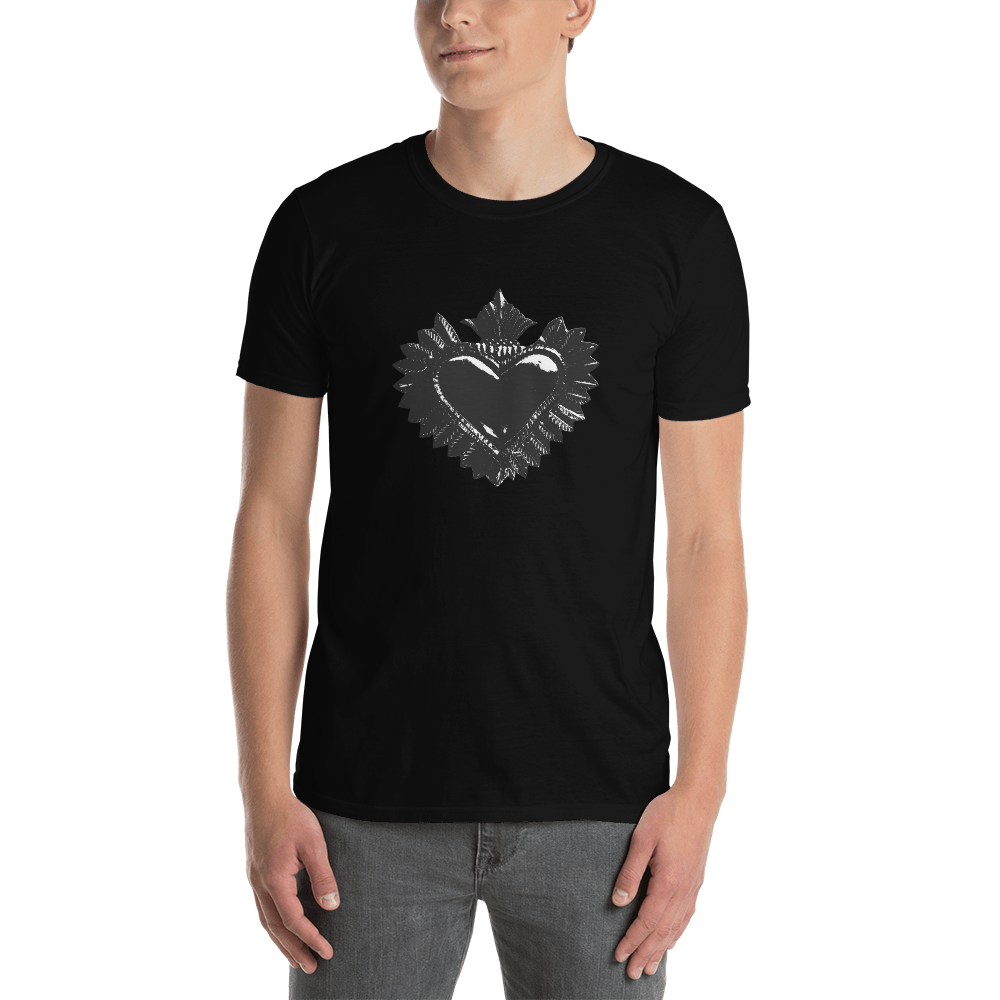 T-Shirt Men - Darker Hearts, Black Heart, Black on Black