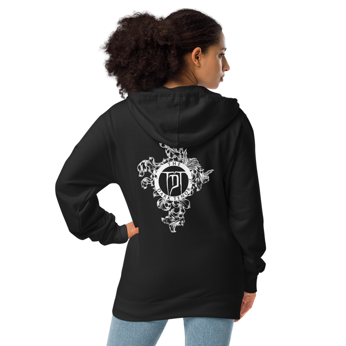 Zipper Hoodie made of fleece for women - Crest Floral